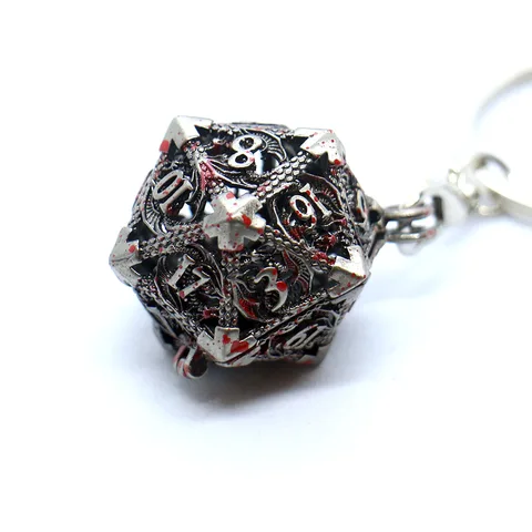 Металлический набор кубиков D20 для настольных игр — внешний вид товара