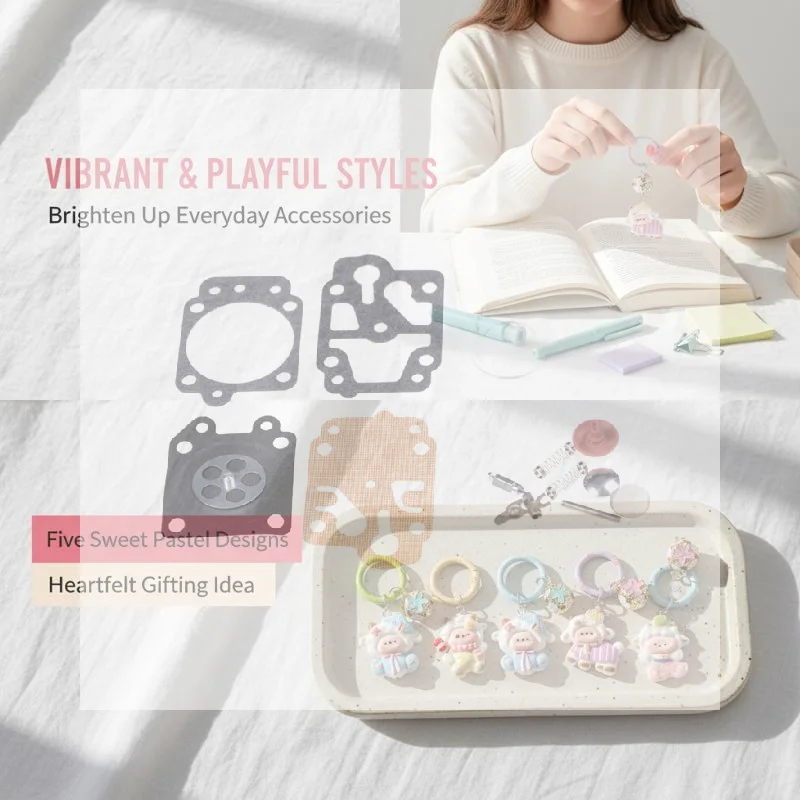 Cute Sheep Keychain Cartoon Couple Bag Charm Kawaii Pendant for Women Girls Student Backpack Handbag Hanging Accessory Gift