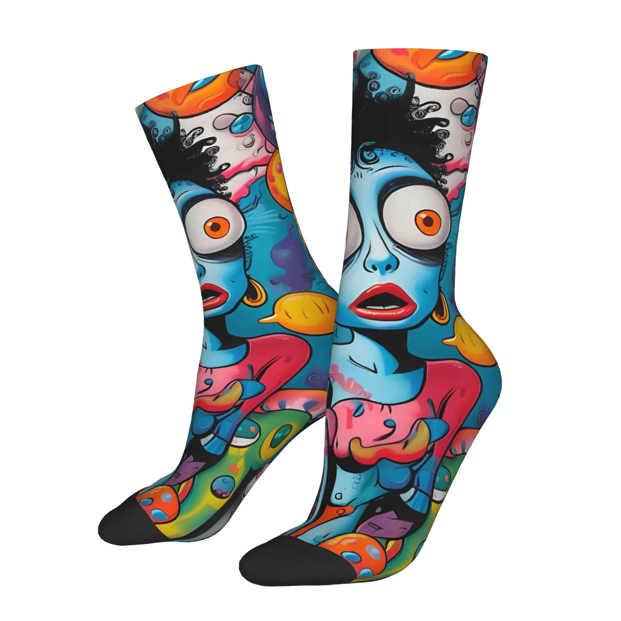 

Weird Graffiti Sock Printed Man Polyester
