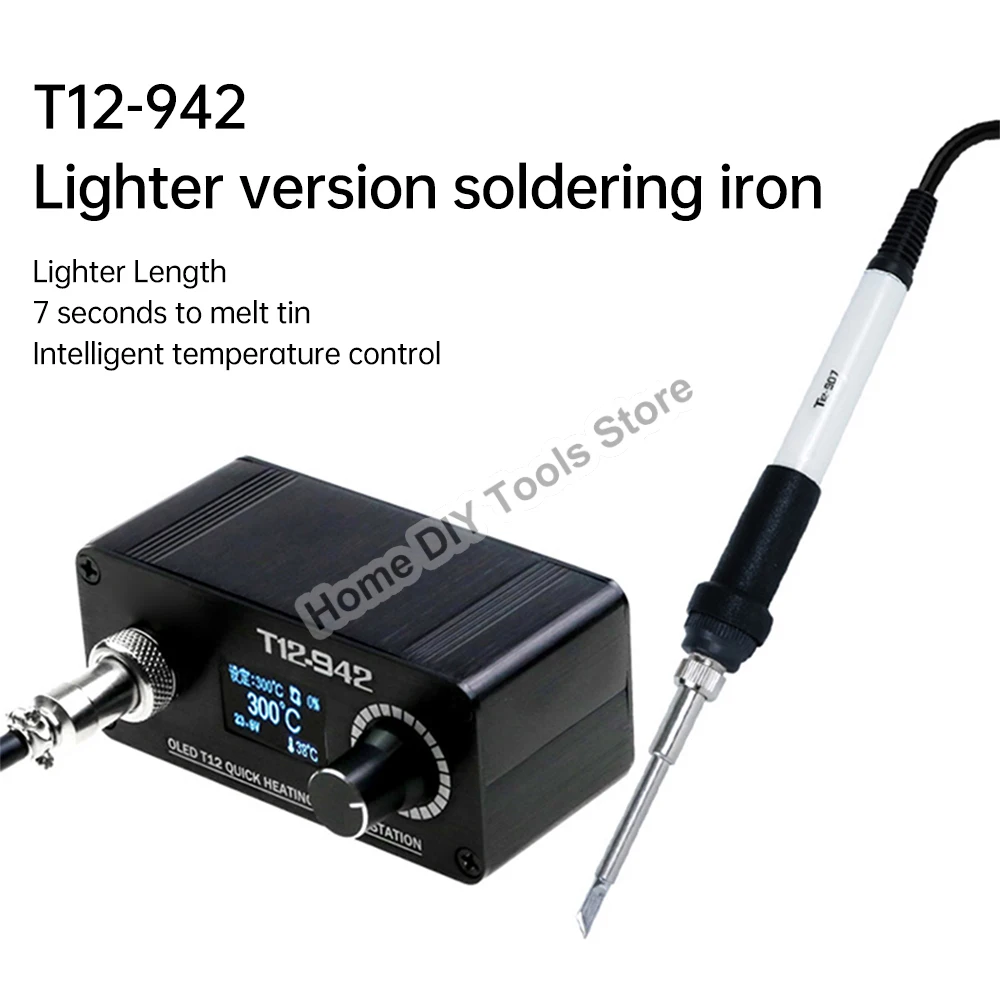 T12-942 75W Soldering Station DC12-24V Digital Electronic Portable Welding Iron Auto Sleep 200-480℃ With Welding Iron Tips