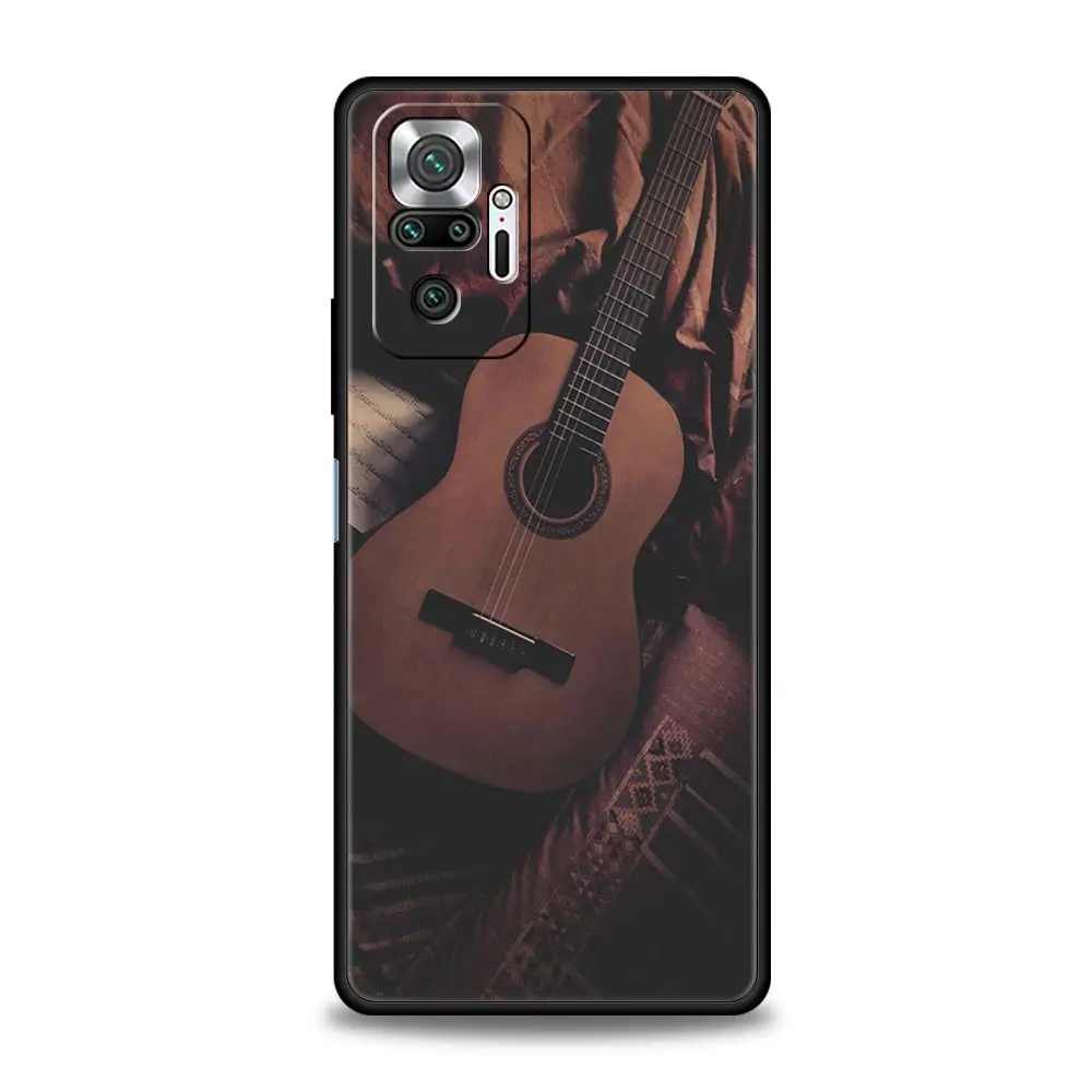 Telefoon Geval Voor Xiaomi Redmi Note 14 13 12 5G 9S 9 10 11 Pro Plus 4G 9T 14C 13C 12C 10C 9C 9A Cover Gitaar Snaren Muziek Gitaar