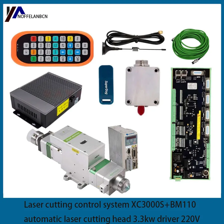 Système de Contrôle de Découpe Laser XC3000S avec Tête de Découpe existent Raytools BM110 3.3kw avec Pilote 220V