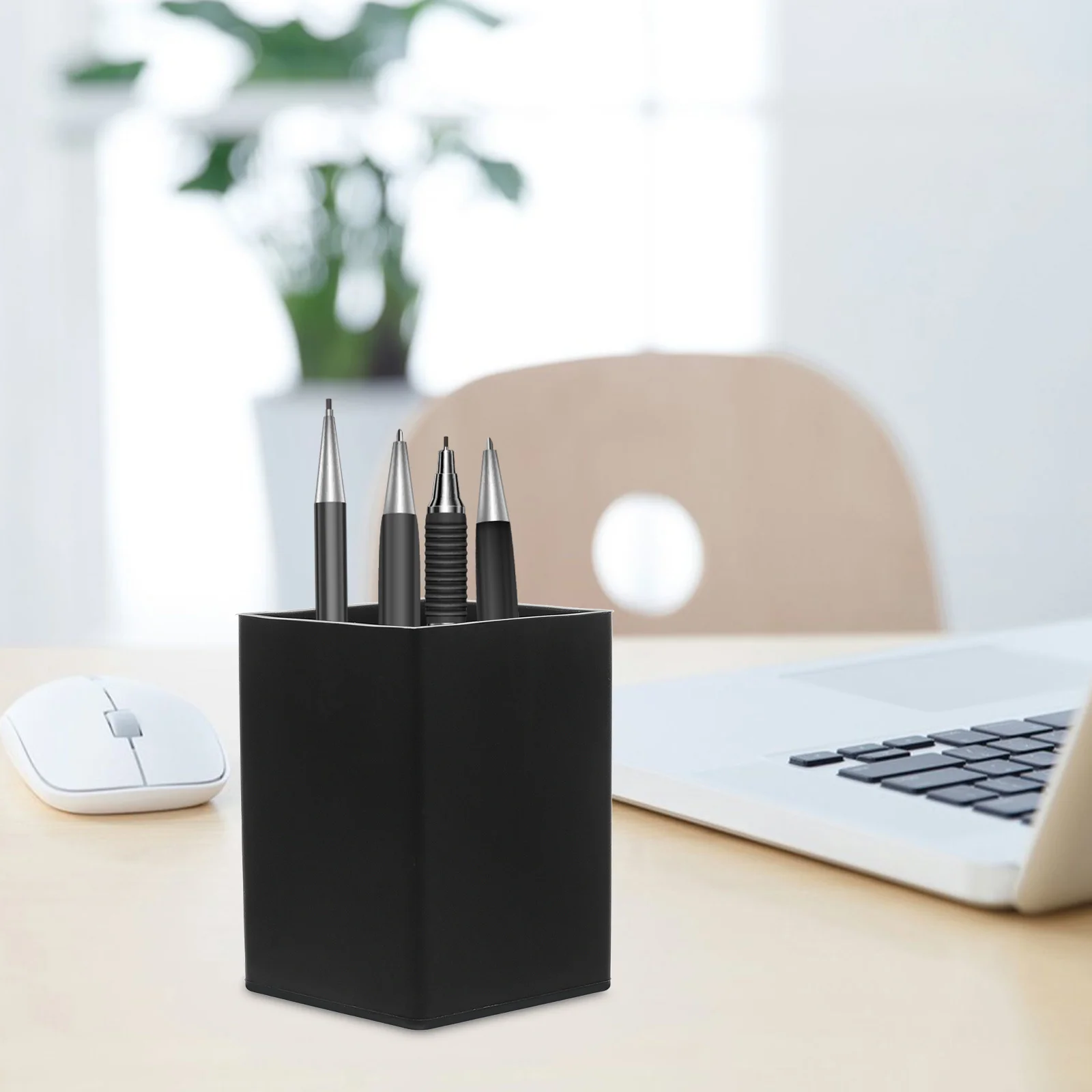 منظم القلم المكتبي، حامل أكواب من السيليكون لمكتب المكتب واللوازم المدرسية، حاوية تخزين مربعة متعددة الوظائف #4