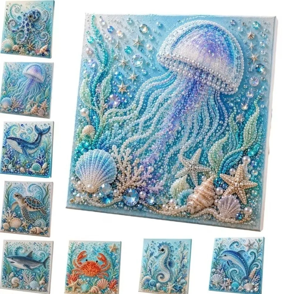 Coastal Style Ocean Theme Pearl Art DIY Kit Sparkling Turtle Octopus DIY Pearl Painting Kit Whale Durable Ocean Diamond Art Set