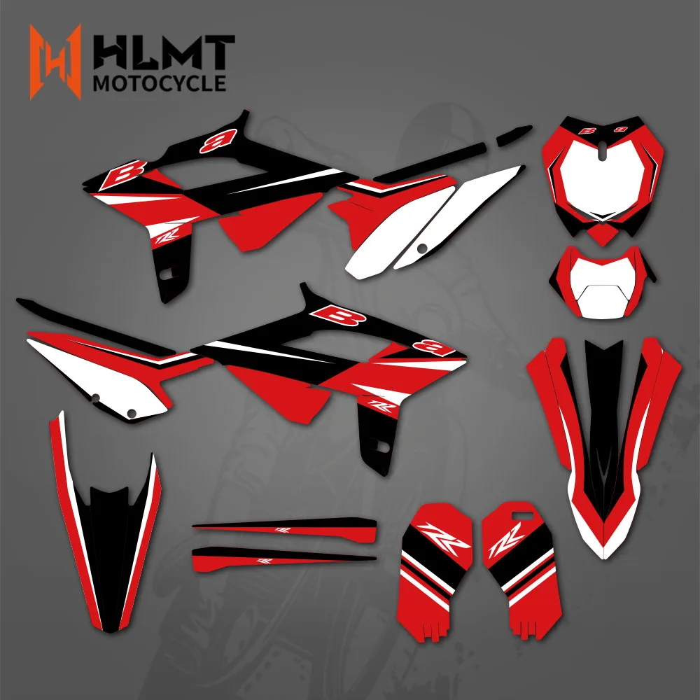 HLMT Graphics Decals Stickers Motorcycle Background Custom Number For Beta RR 2020 2021 2022 125 200 250 300 350 390 430 480