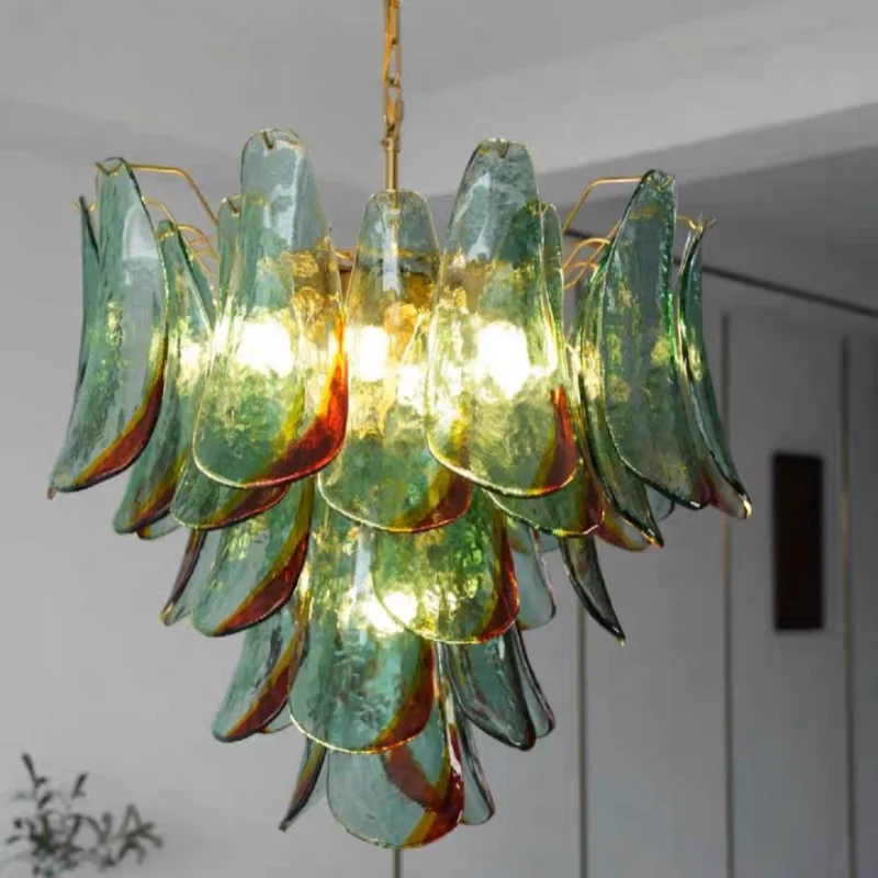 

Постмодернистские светодиодные люстры из лепесткового стекла, винтажные индивидуальные подвесные светильники для домашнего декора, ресторан, галерея, магазин, художественные подвесные светильники