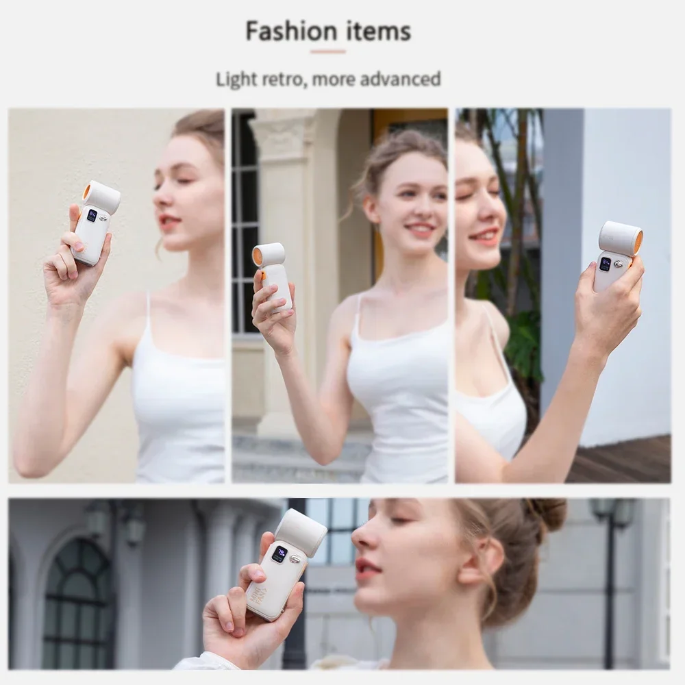 Mini Handheld High-speed Fan 10m/s Wind Speed Digital Display 3600mAh Battery Capacity USB Rechargeable Turbo Jet Violent Fans
