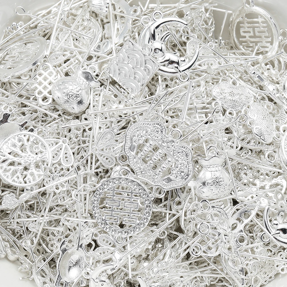 20/50grams Alloy Metal Jewelry Findings Material with CCB Beads Frame for DIY Earrings Bracelet Jewelry Making Accessories