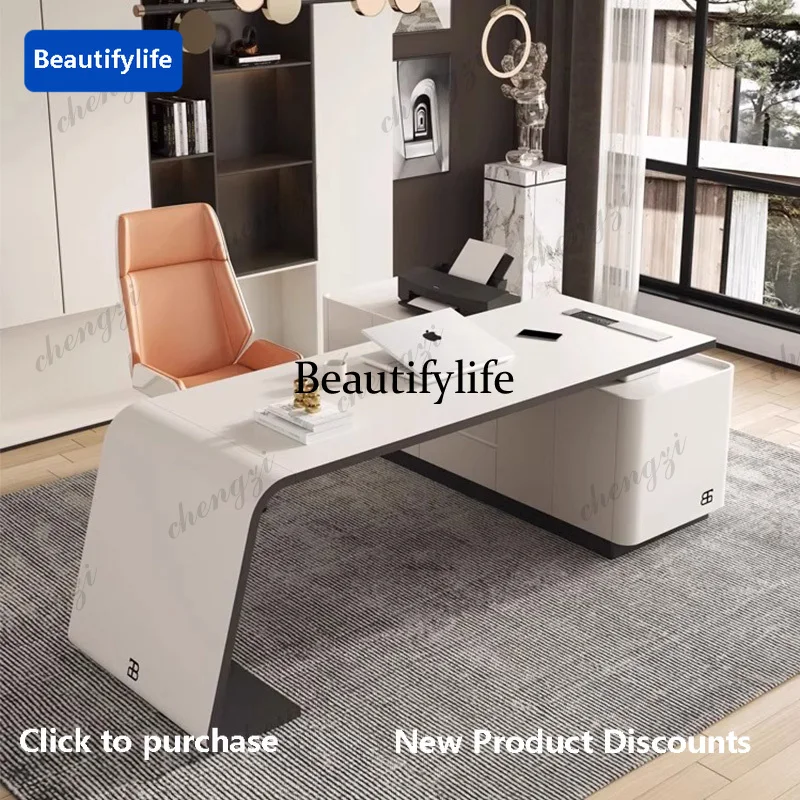 C45 Luxury Paint Office Desk High-end Simple Modern Creative Boss Desk President Manager Mesas De Escritorio