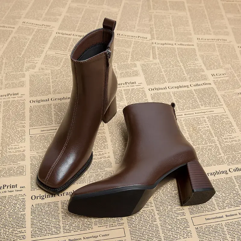 New In Ankle Boots for Women Heeled Very High Heels Woman Short Shoes Autumn Sale On Offer Chic and Elegant Quality Boot Booties