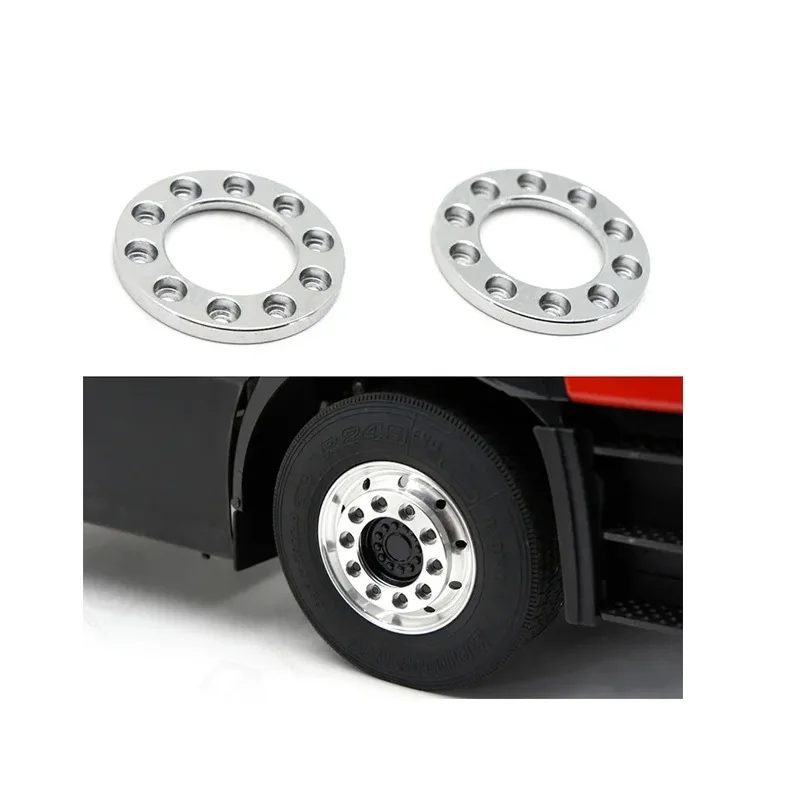 

2pcs Simulation Wheel Retainer Upgrade Decorate 1/14 For Tamiya Lesu For Scania Man Actros Volvo Car Parts Rc Truck Trailer