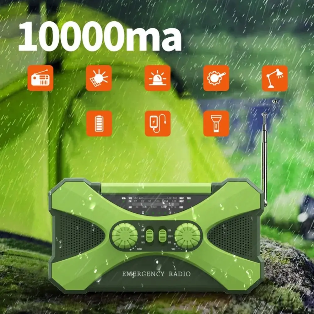 

Hand Crank Emergency Radio Reading Lamps High Brightness AM/FM/WB Weather Radio MultiFunctional Safety Wireless Speaker