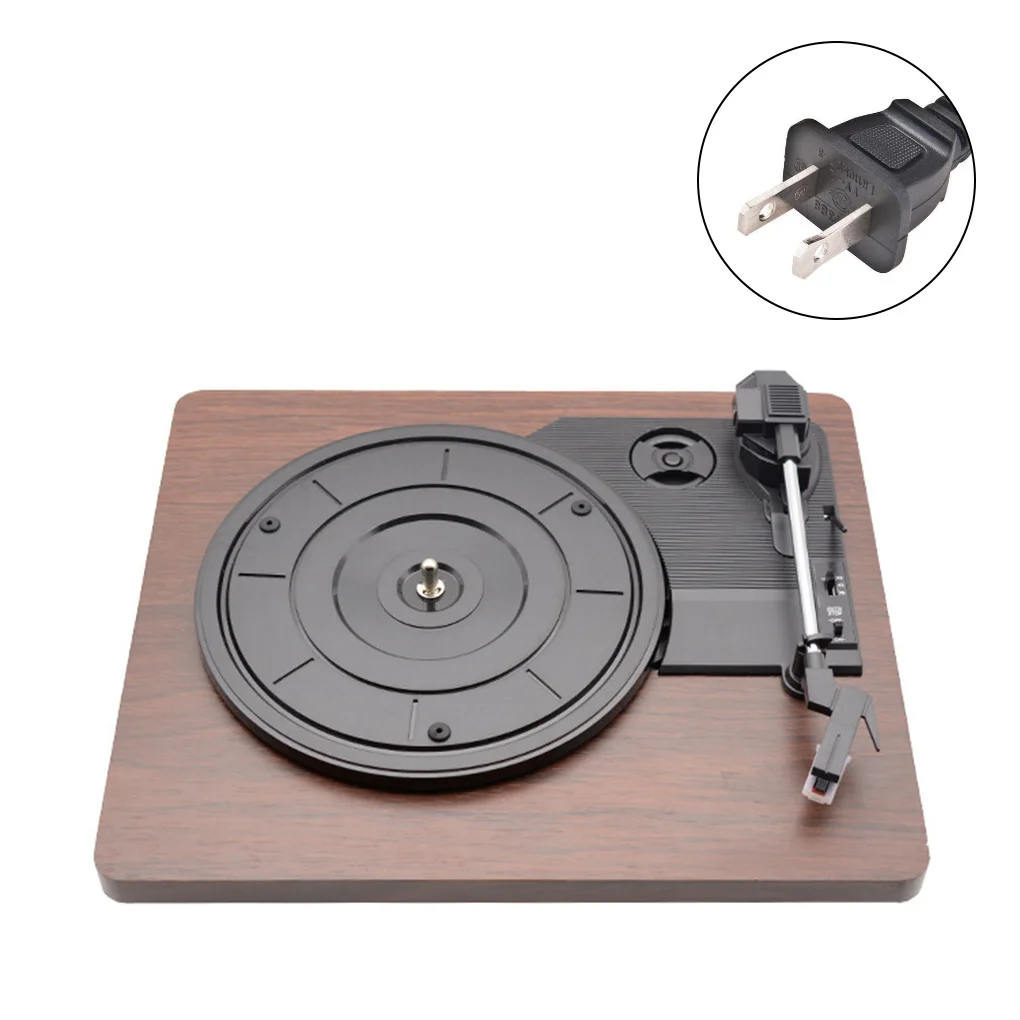 Record Player Antique Turntable Disc Vinyl Audio RCA Output Wooden Turntables Player Vintage Phonograph AU Plug