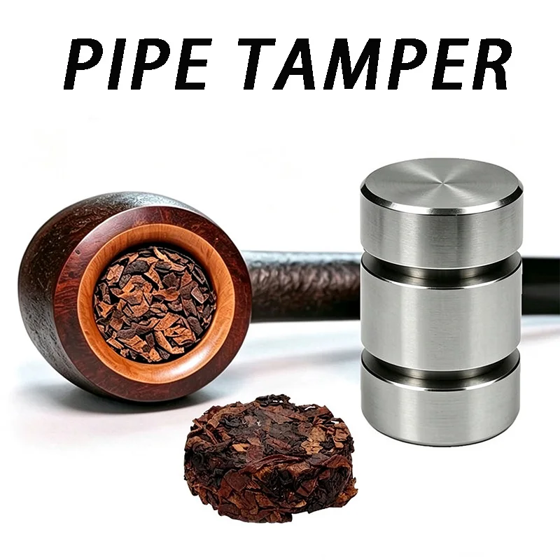 Pipe Tamper 304 SS Pipe Tamper 18-22mm Universal Tobacco Compressor CNC Form Rustproof Portable Smoking Pipe Fill Tool