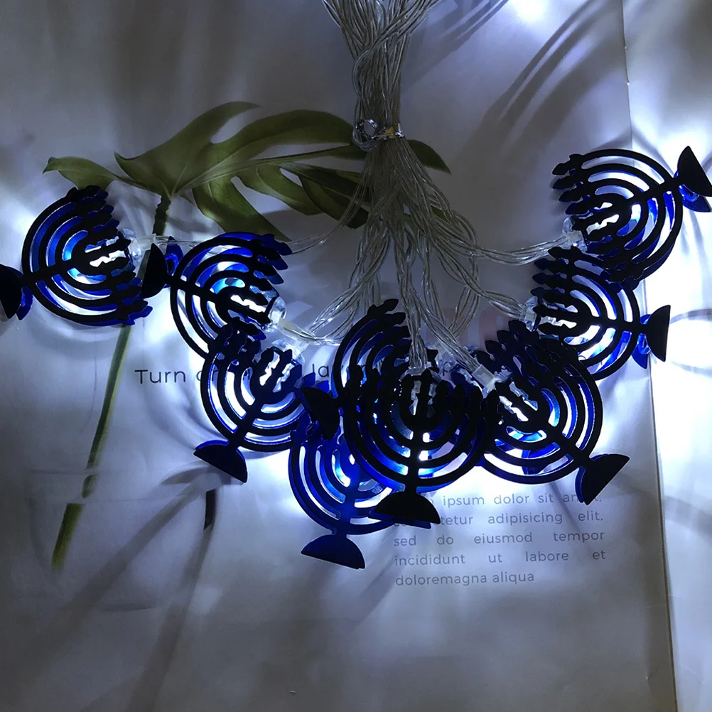 

LED String Lights 9 Head Hanukkah Candlestick Design Decorative Fairy Lights for Bedroom Wall Window Tree Table Fireplace Home