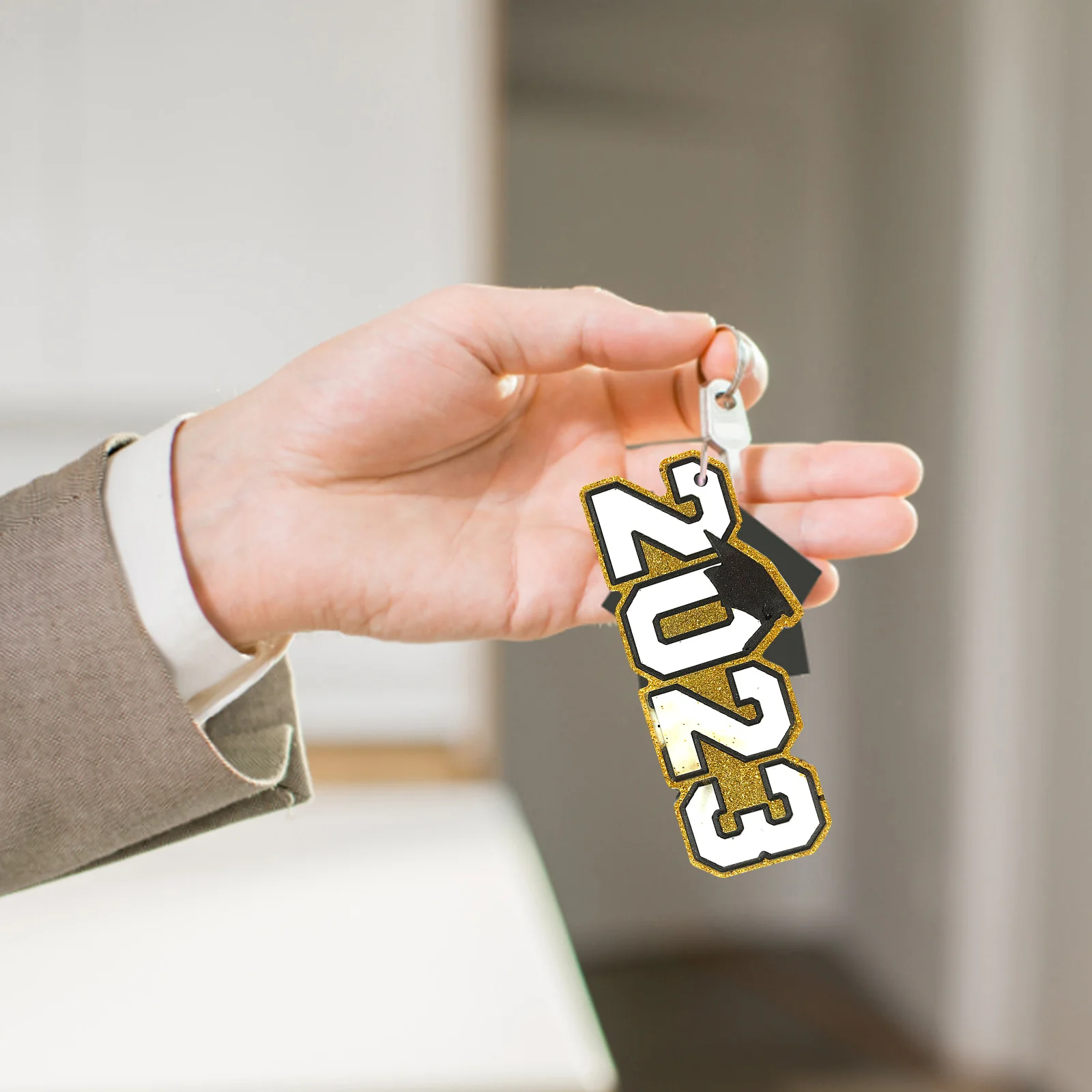 2 قطعة سلسلة المفاتيح التخرج قالب من السيليكون غير عصا مرنة راتنجات الايبوكسي DIY بها بنفسك قلادة الحرفية الديكور المفاتيح قالب من السيليكون #6