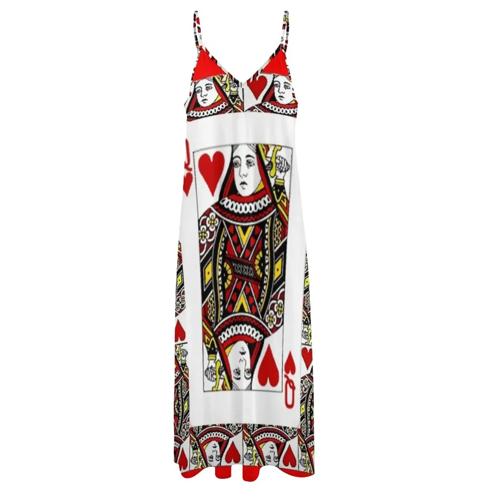 QUEEN OF HEARTS PLAYING CARDS ARTWORK Sleeveless Dress Women's summer dress women's summer clothing 2025 Party dresses Dress