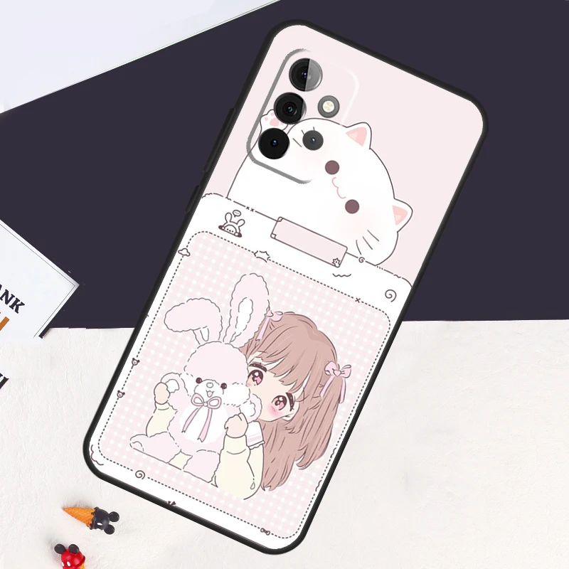 Schattige Kawaii Japan Meisjes Harajuku Hoesje Voor Samsung Galaxy A54 A54 A34 A14 A52 A32 A22 A12 A51 A71 A50 A70 A13 A33 A53 A 52S Achteromslag