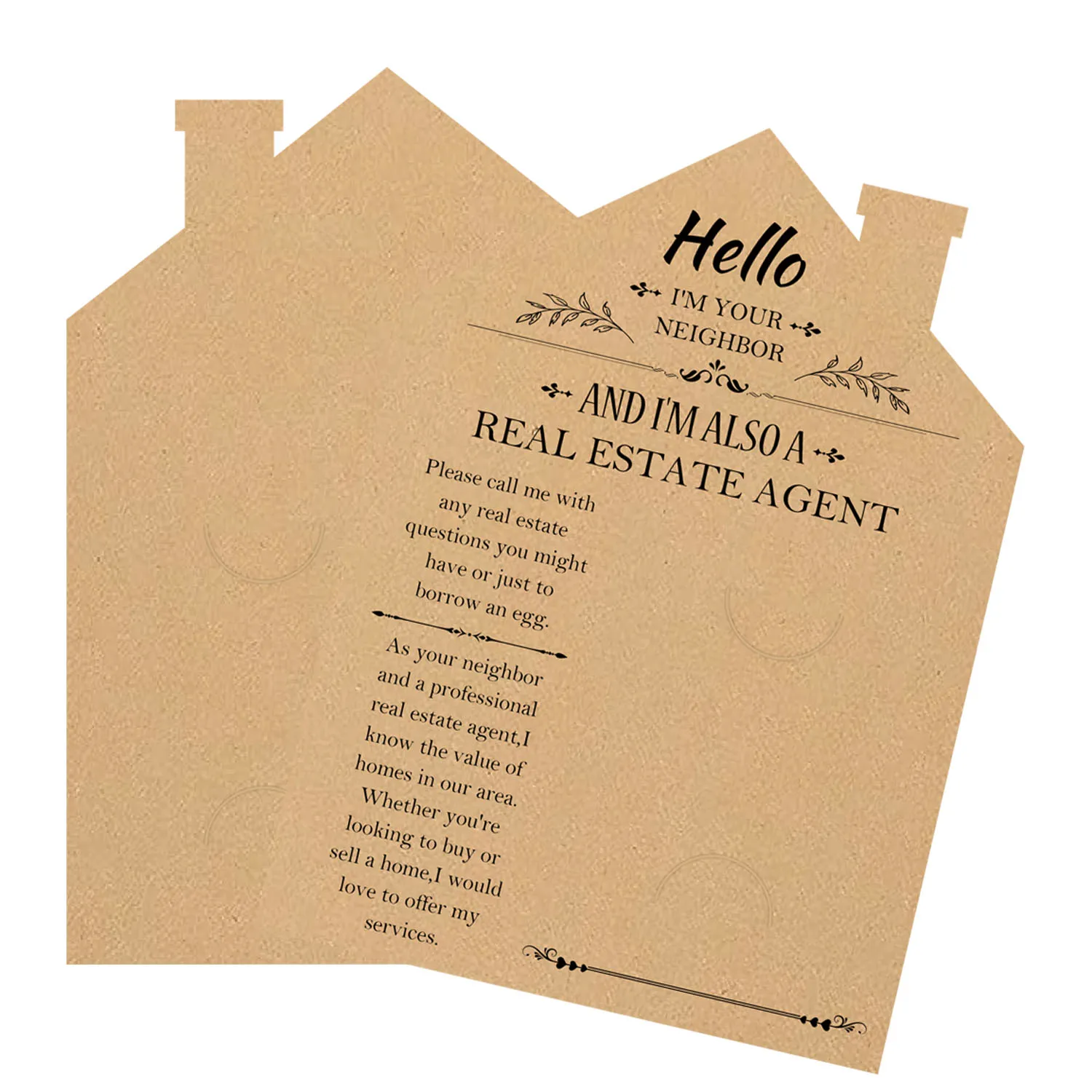 

30Pack Real Estate Agent I’m Your Neighbor House Shaped Cards 5×7inch Postcards Insert for Business Card