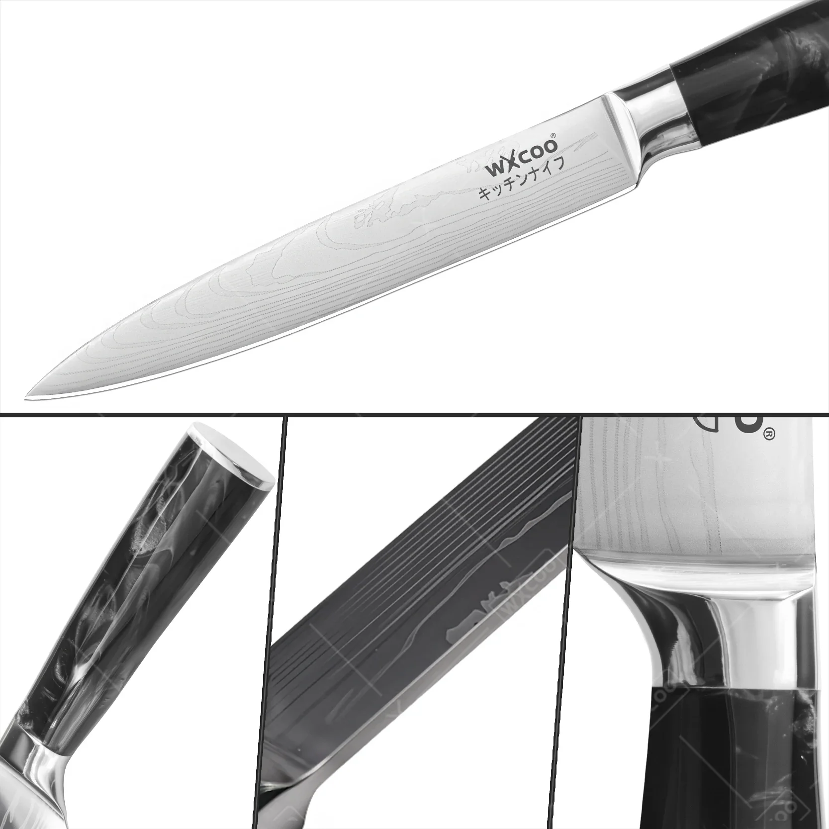 WXCOO Kitchen Cleaver Damascus Laser Knife Boning Barbecue Chef Peeling Cutting Tool Fruit Meat Kitchen Knives