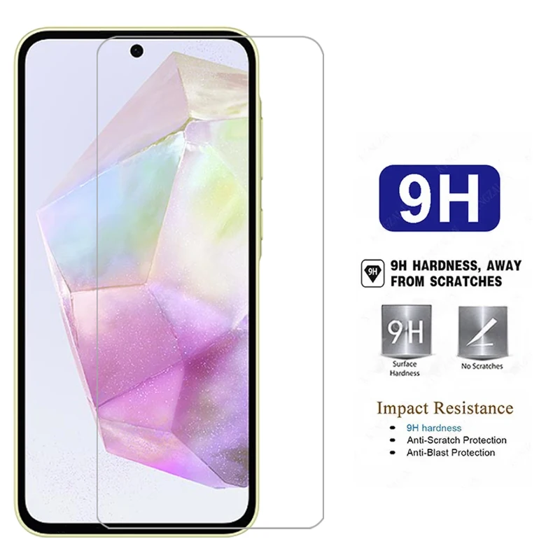 حافظة لهاتف سامسونج جالاكسي a35 5g من الزجاج المقسى على samsunga35 galaxya35 a 35 35a 5 g a355g غطاء خلفي samsumg galxy a35case