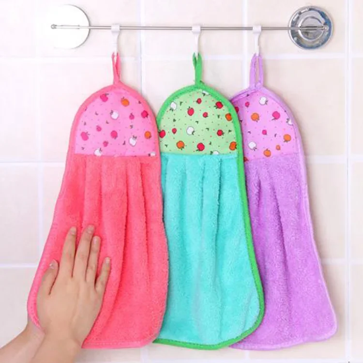 Supply Wholesale Kitchen Hangable Rag Dishcloth Dish Towel Thickened Absorbent Coral Velvet Hand Towel