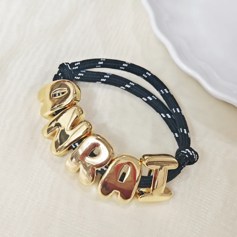 Aangepaste grote bubble letter armband, gepersonaliseerde beweegbare armband, kleurrijke touw DIY armband, sieraden cadeau