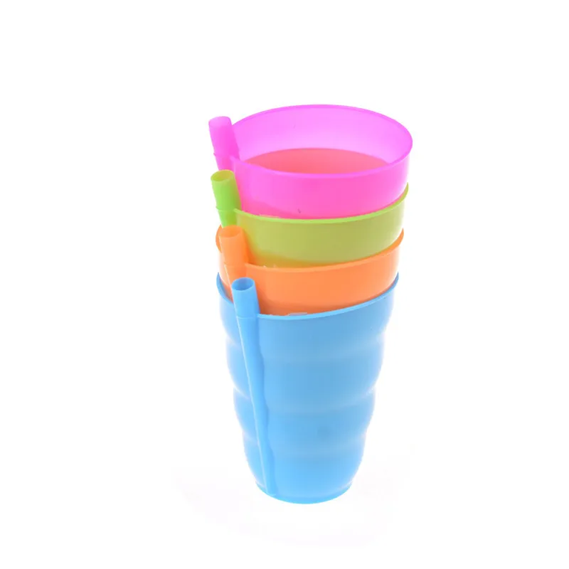 1X Kid Children Infant Baby Sip Cup with Built in Straw Mug Drink Solid Fe AA Ew