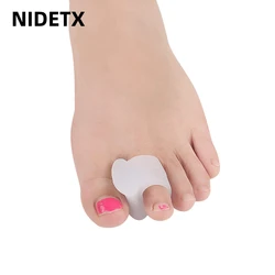 Separador de dedos Protector de Gel de piezas de silicona, productos ortopédicos, martillo para el cuidado de los pies, pedicura, Hallux Valgus, 2 Corrector para dedo del pie = 1 par