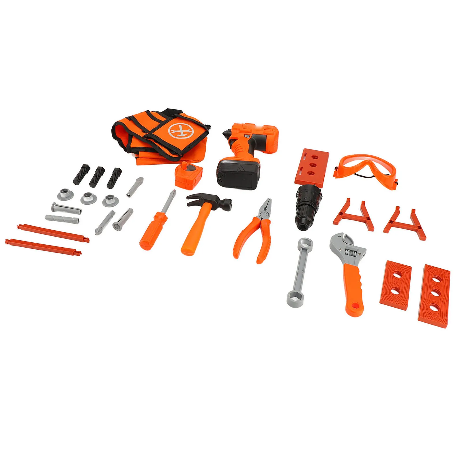 27pcs Electric Drill Screwdriver Toy Impact Drill Tool Little Boy Home Improvement Maintenance Worker Toy Set for Ages 4‑6