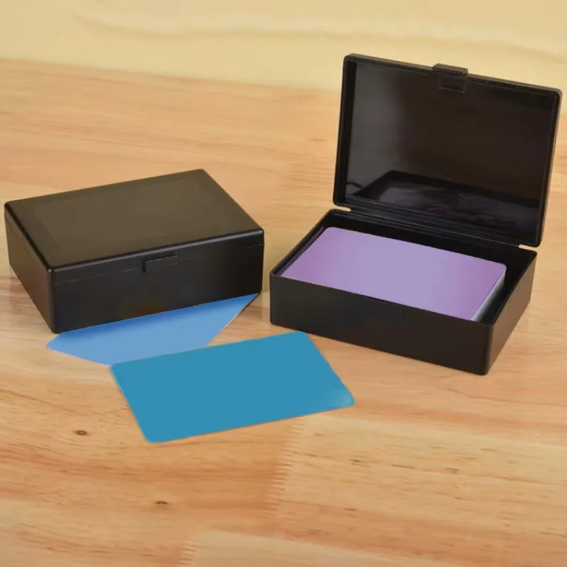 New Transparent Plastic Storage Box Photocards Small Card Storage Box Desk Organizer Box Classification Box Stationery