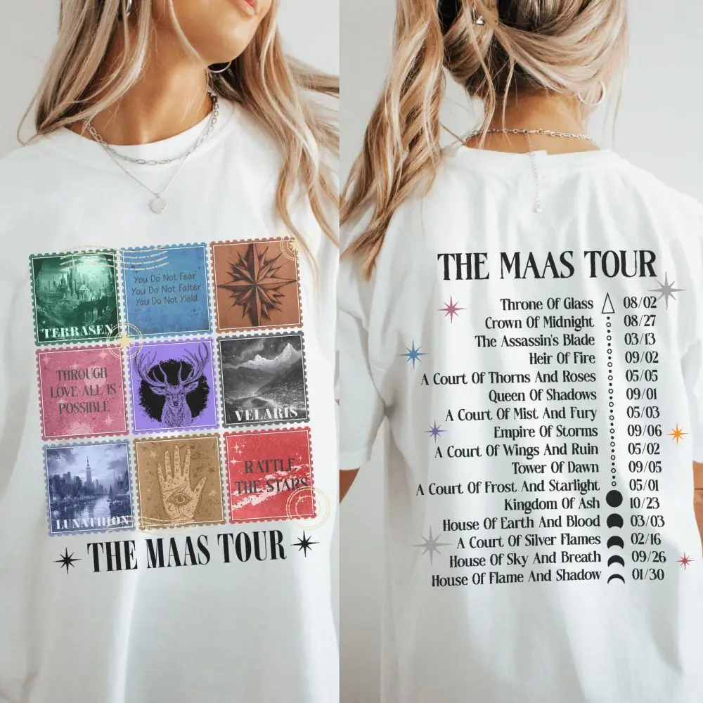 Cotton Short Sleeve T-shirt The Eras Maas Tour SJM Mersh Double side Bookish Print Top Tee Women High Street Casual Loose Top