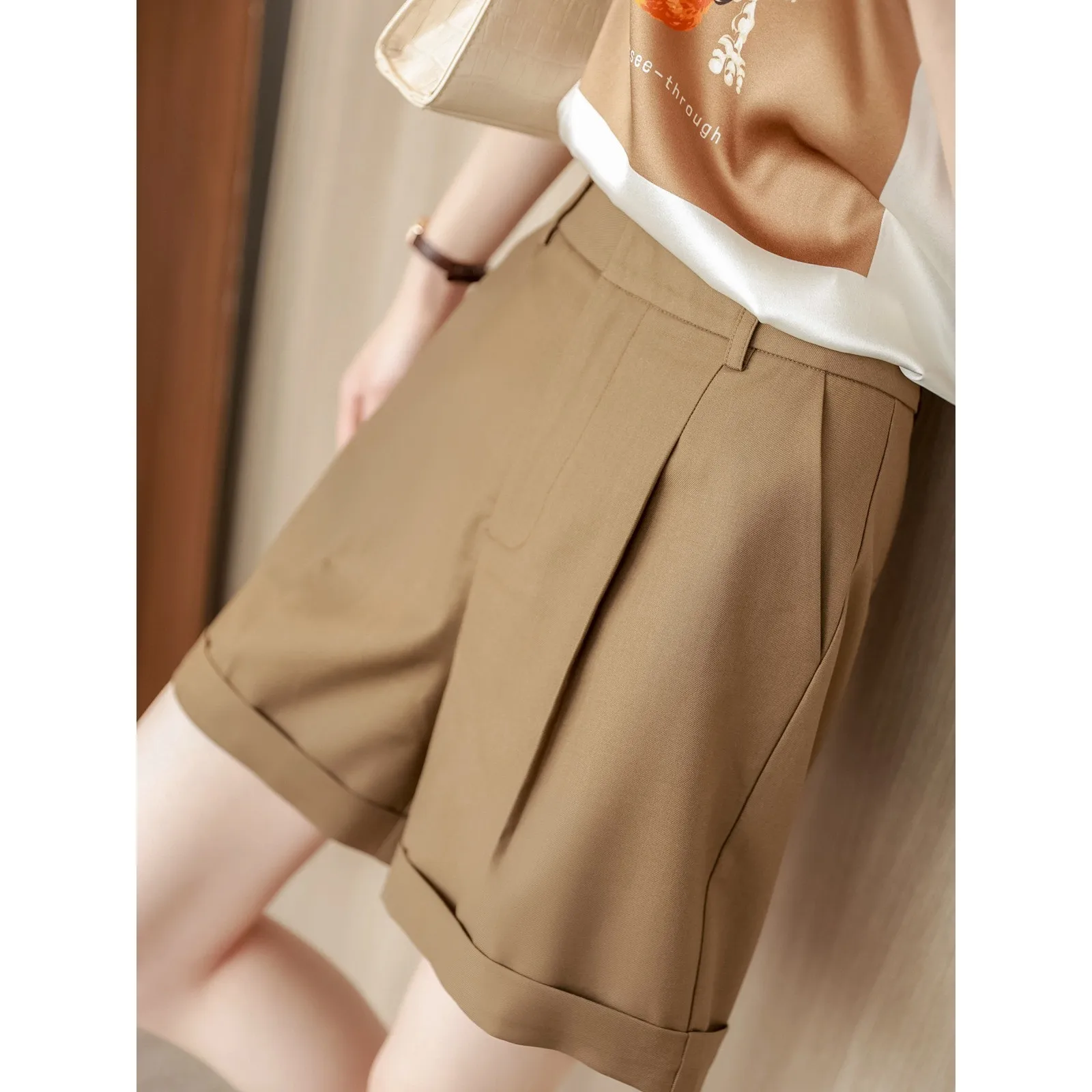 Setelan Celana Panjang Wanita Model A-Line Pinggang Tinggi, Nyaman, Modis untuk Musim Panas, Potongan Rapi, 4 Warna