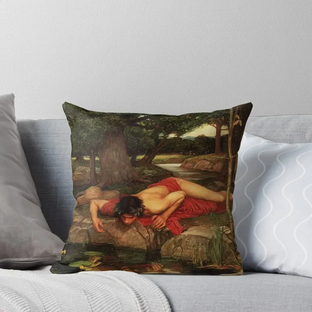 

Echo And Narcissus by John William Waterhouse Throw Pillow Sofa Cushion New year pillow