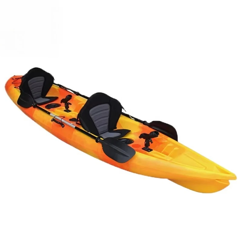 حماية من الأشعة فوق البنفسجية لشخصين، قارب كاياك بلاستيكي مصبوب من Rotomolded لشخصين بالغين مع مجاديف لصيد الأسماك في نهر البحيرة #6