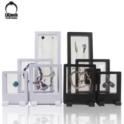 Black and White Plastic Suspended Display Case Earrings Coins Gemstones, Rings Jewelry Storage PET Film