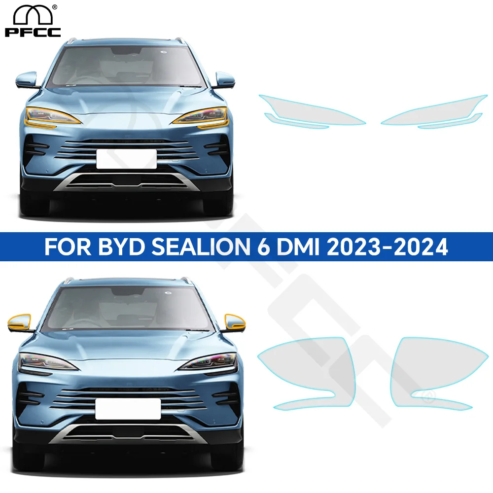 

For BYD Sealion 6 DMI 2024 PPF Clear B Pillars Headlight PreCut Car Paint Protection Film TPU Transparent Invisible Accessories