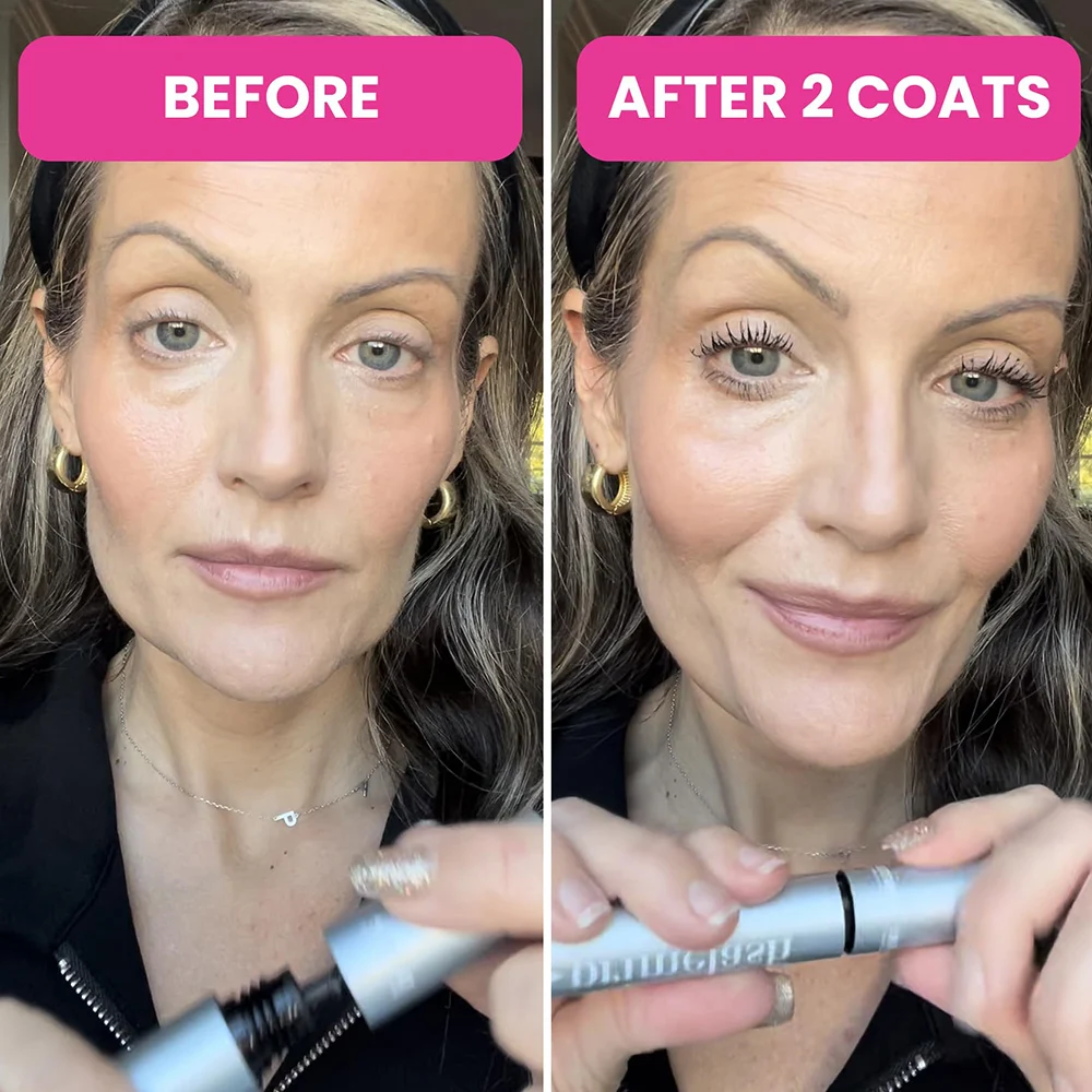 Mascara nero PrimeLash per donne anziane volumizzante di lunghezza incredibile in 2 cappotti a lunga tenuta zero clumps