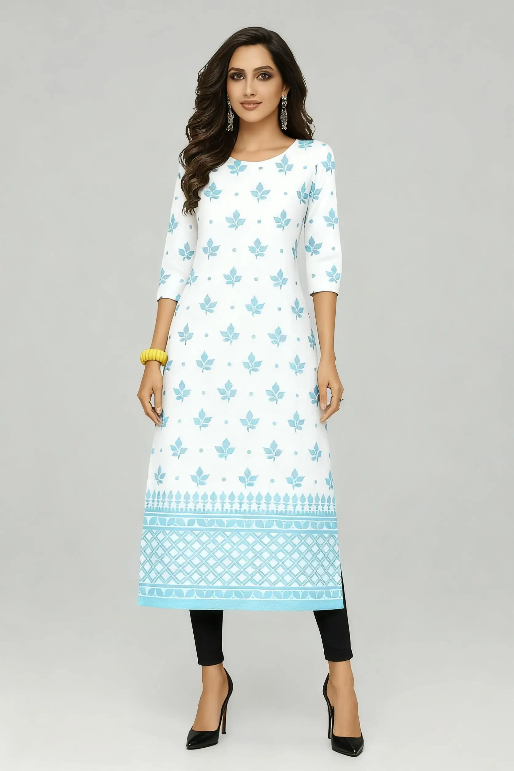 فستان مسلم كورت نسائي عصري مستقيم أنبوب 2026 على الطراز الوطني بحاشية شق متعددة النمط الوطني Abito Donna Musulmana #2