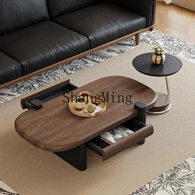

CL Vintage Style Moon Round Coffee Table Light Luxury Feel Living Room Home Coffee Table Small Apartment Side Table Set