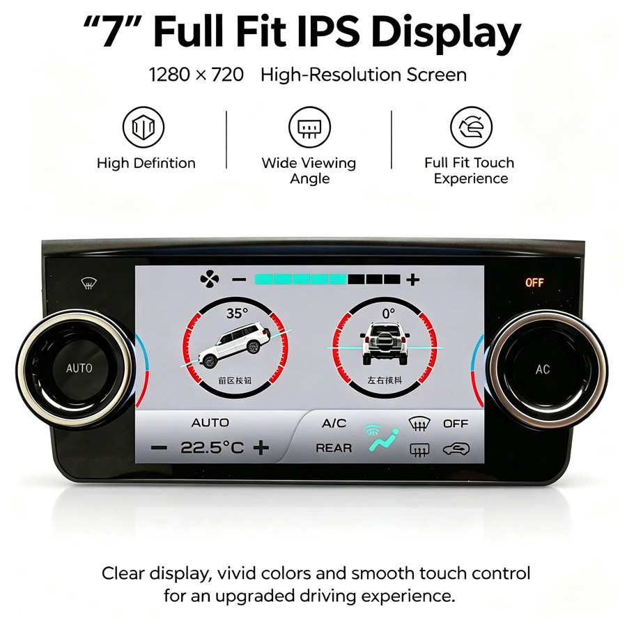 Touch LCD Climate Control Panel Plug‑and‑Play AC Heater Control Unit With TPMS & Gyroscope For Mitsubishi Pajero V83 V93 V95 V97
