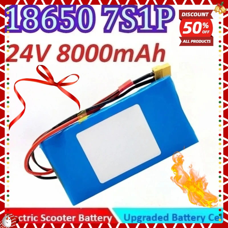 

New 7S1P 8000mAh 24V 18650 Electric Scooter High Quality General-purpose Rechargeable Battery with XT60+JST Plug