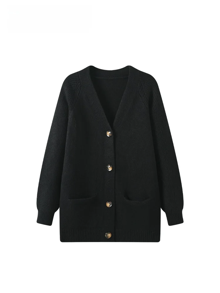 

Ladies plus Size Lazy Sle Knitted Sweater ort Coat Spring Faionable V-Ne Long Sve Casual Outerwear for Plump Sister