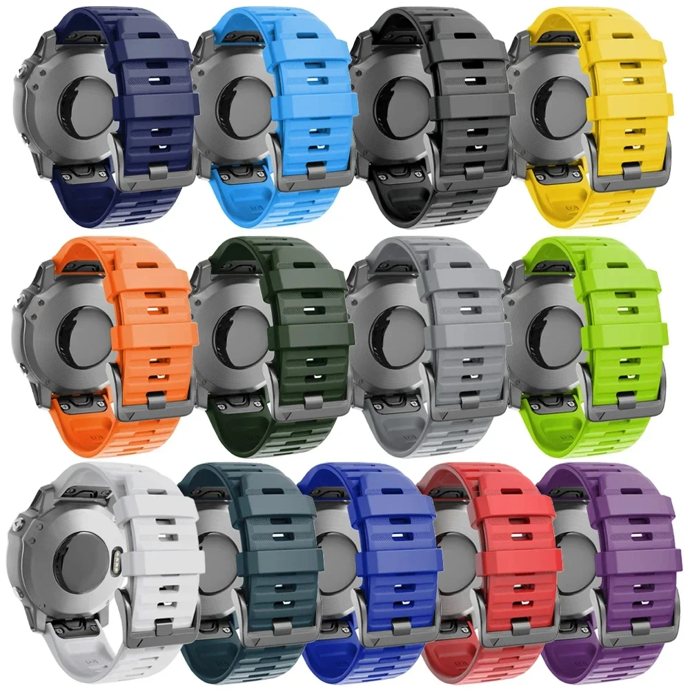 Correa de reloj de silicona de 22 y 26mm para Garmin Fenix 7 7X 8 E 6X 6 Pro 5 5X Plus Epix Gen2 Enduro 3 Instinct 3 correa Solar de liberación rápida