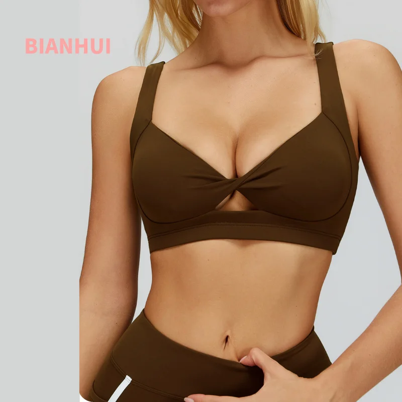 

Sportswear Gym Clothes Yoga Bra Generous Beauty Back Fashion Hollow Out Bra Casual Solid Color Sports Fitness Running Wear Women
