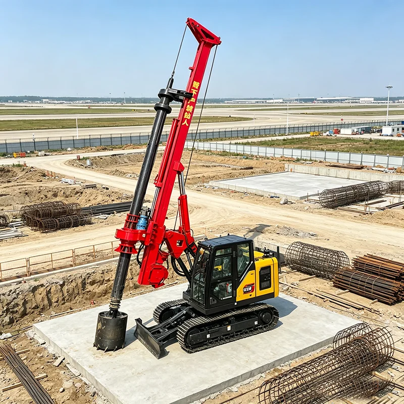 Solar Farm Rotary Piling Rig Hydraulic Crawler Rotary Drill Rig for Photovoltaic Pile Installation