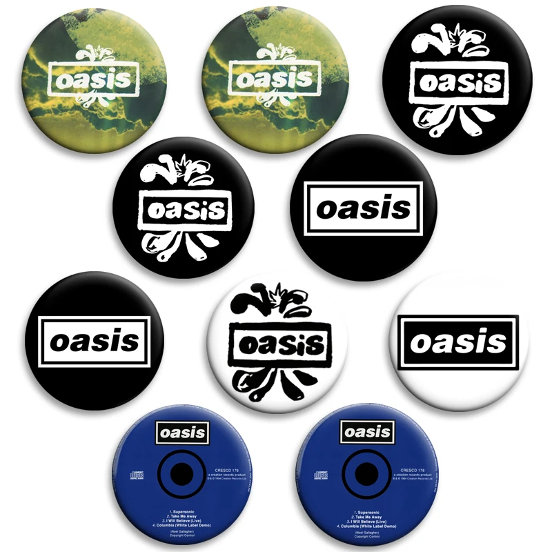 32/50/58mm Oasis Band Album Logo Soft Button Pins Creative Badge Cartoon Brooches Lapel Pin for Backpack Hat Clothes Decor Gifts