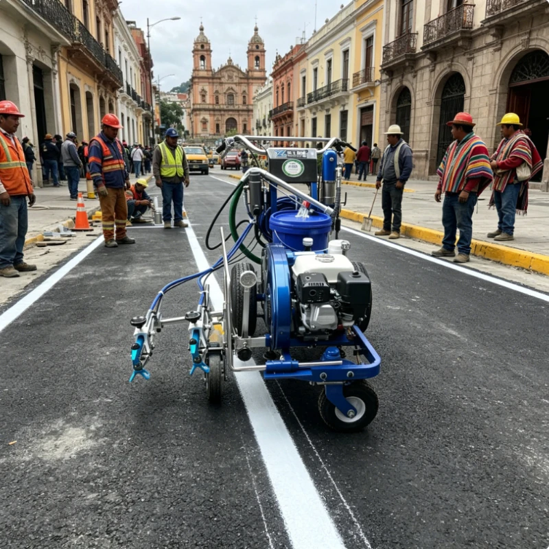 Road Marking Machine Line Striper Road Line Painting Machine Airless Hand Push Cold Paint Striper For Parking Lot Highway