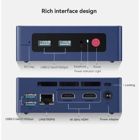Beelink S12 PRO Intel N100 Mini PC Windows 11 4K HD résolution 16GB LPDDR4 WIFI5 1 to SSD BT5.0 LAN 1000M Mini PC complet