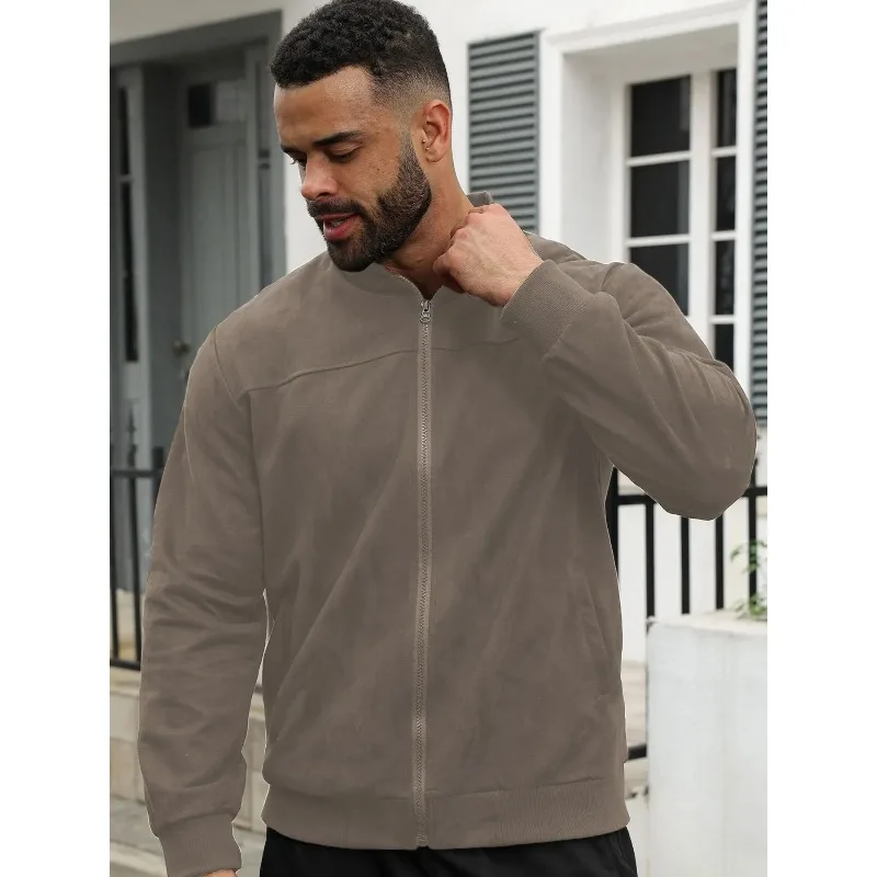 

New cross-border men's clothing, Europe, America, Europe and America fashion and leisure explosion, suede light sweater jacket